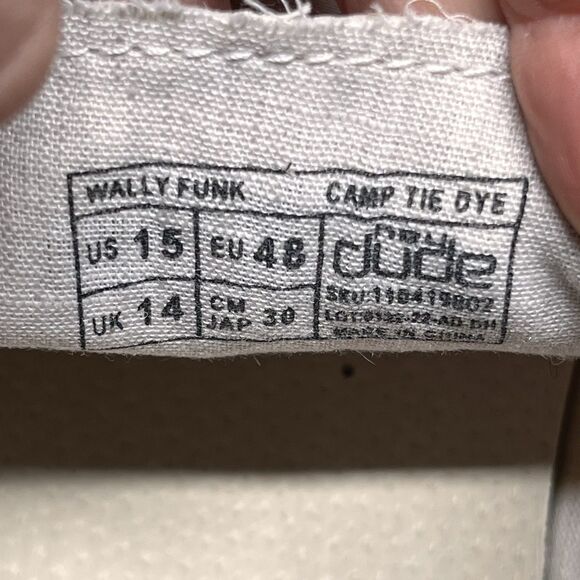 NWT HEY DUDE WALLY FUNK CANVAS Mens Shoe 15 Tan Lightweight Slip-On Camp Tie Dye - Picture 13 of 13